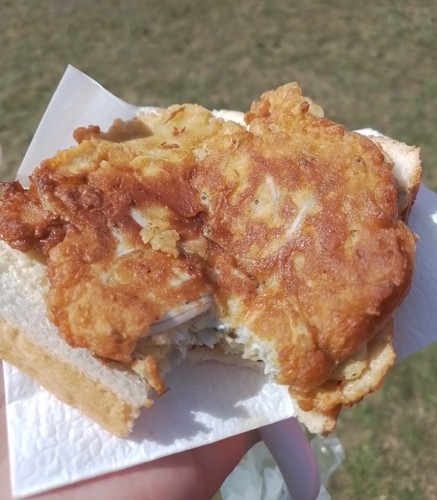 Image of white bait fritter from the Westland Soroptimist Stall