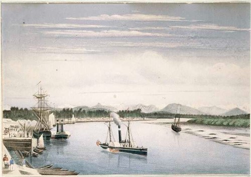 Photo of a steamer on Hokitika River